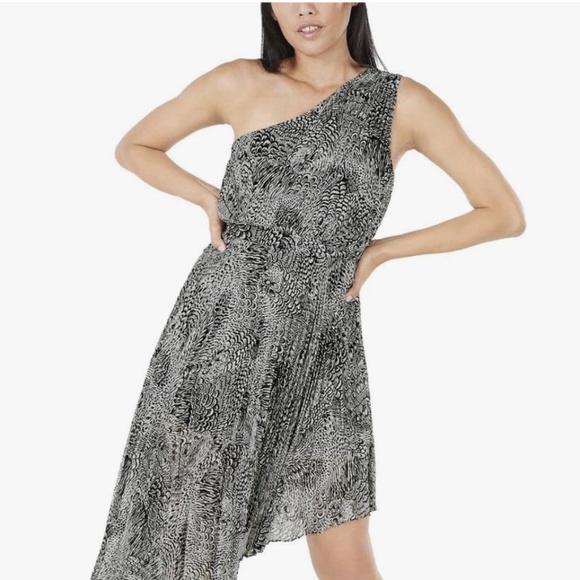 BCBGMAXAZRIA Fit & Flare Sleeveless Cocktail Pleated Asymmetrica size 0 NWT - Picture 3 of 8